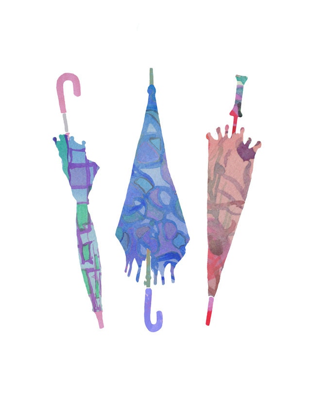 Three Umbrellas Digital Art Umbrellas Digital Art Umbrellas Etsy