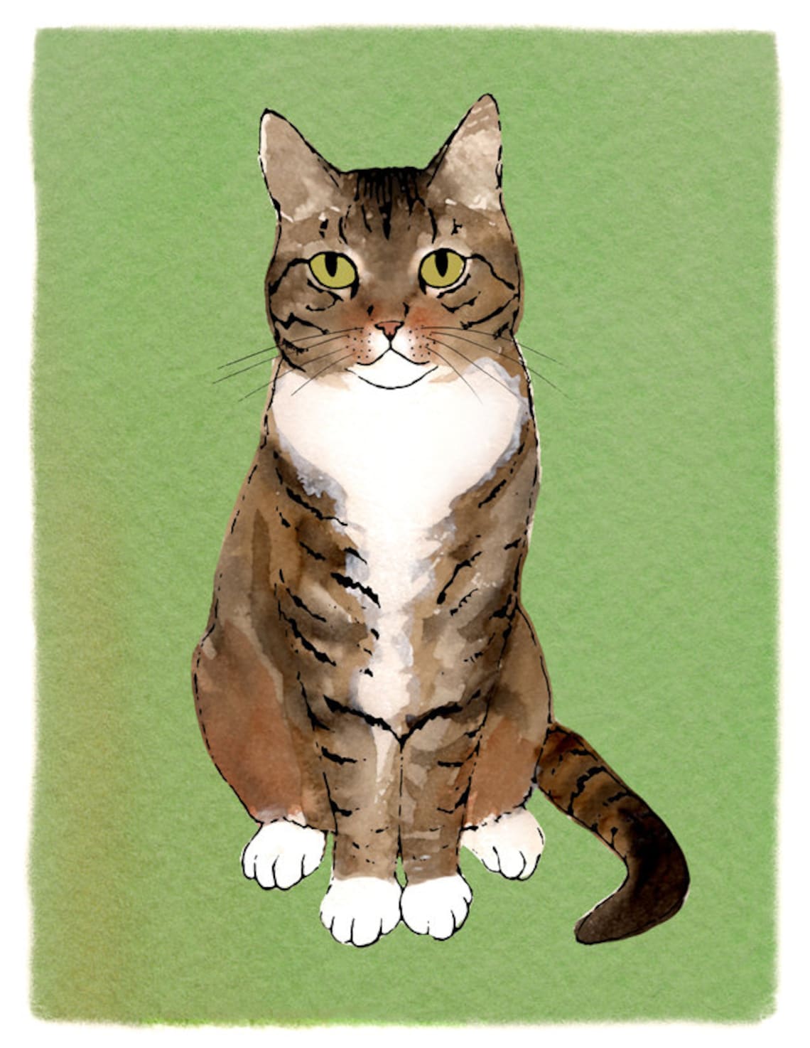 Tabby Print Tabby Cat Illustration Tabby Drawing Digital - Etsy