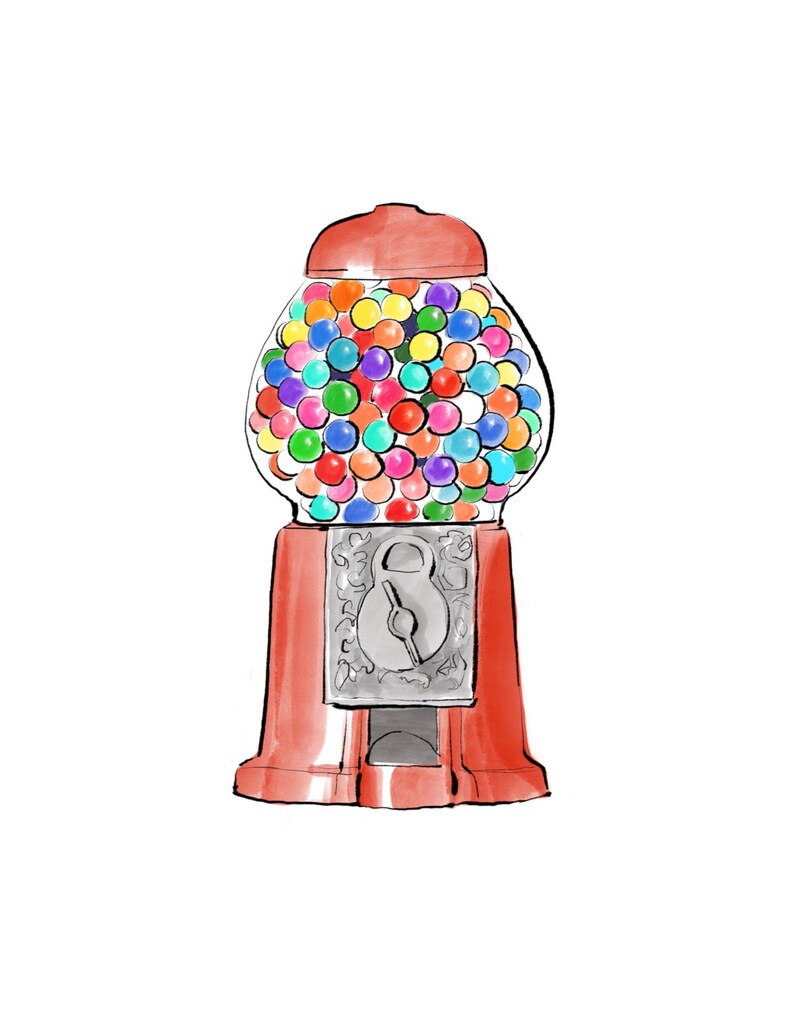 Gumball machine digital print downloadable JPEG print your | Etsy