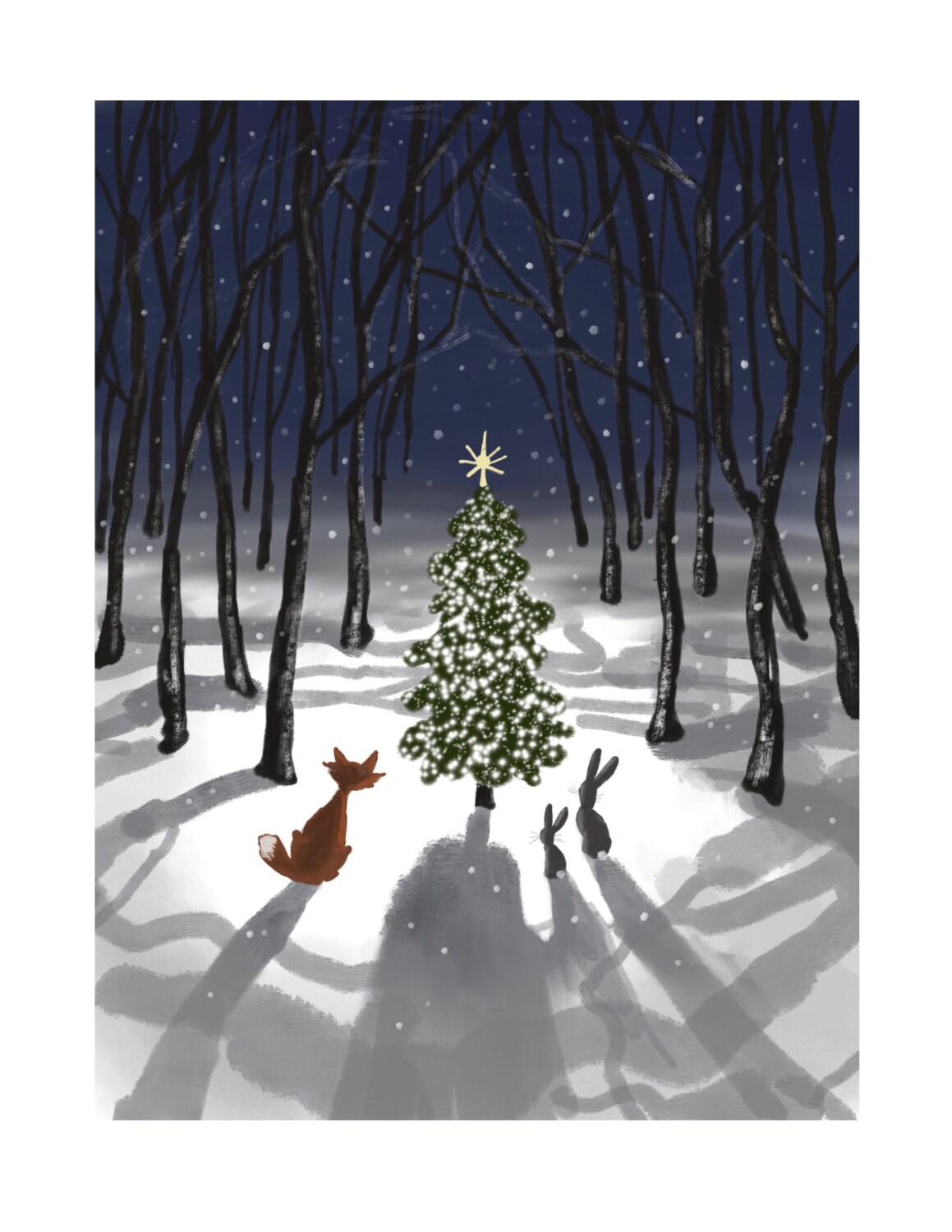 Winter Woods Print Christmas in the Woods Digital Etsy