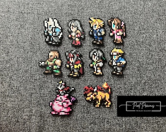 Final Fantasy VII Perler Mini Beads: Nube, Tifa, Aerith, Sephiroth, Yuffie, Cait Sith, Barret, Vincent Valentine, Red XIII
