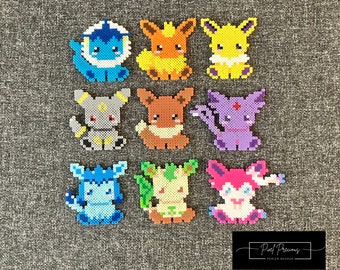 Eevee Evolutions (Chibi) Mini cuentas: Eevee, Jolteon, Flareon, Vaporeon, Leafeon, Umbreon, Espeon, Sylveon, Glaceon