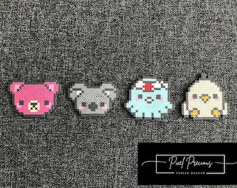 Lindos animales bebés: oso, koala, pulpo, pollito en MINI BEADS (imán, llavero y más)