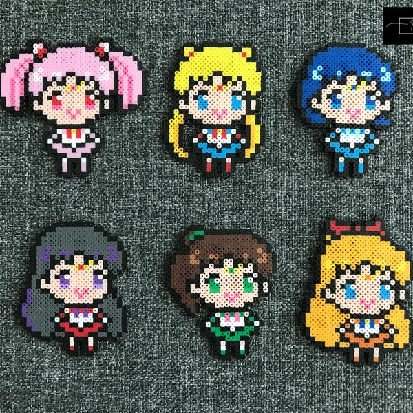 Chibi Sailor Scout in MINI Perline: Sailor Moon, Sailor Mercury, Sailor Mars, Sailor Jupiter, Sailor Venus, Sailor ChibiMoon