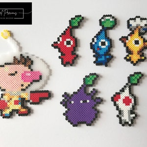 Kapitän Olimar und Rot, Blau, Weiß, Gelb, Weiß, Lila Pikman
