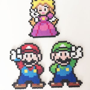 Mario, Luigi or Princess Peach Perler Bead image 1