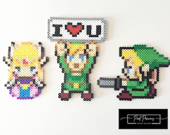 Legend of Zelda: Zelda, Link, I <3 U Link Perler Bead