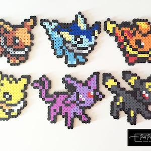 Eevee Evolutions Gen 1 & 2: Jolteon, Vaporeon, Flareon, Umbreon, Espeon, Eevee Perler Bead