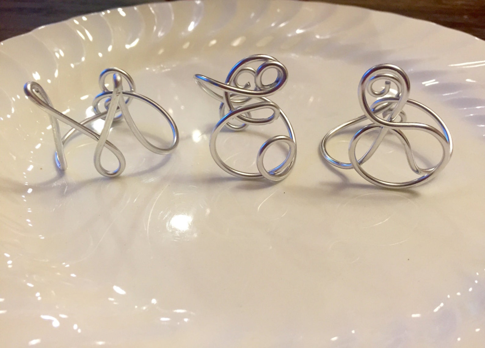 Napkin Rings Personalized Napkin Rings Initial Napkin Rings Etsy