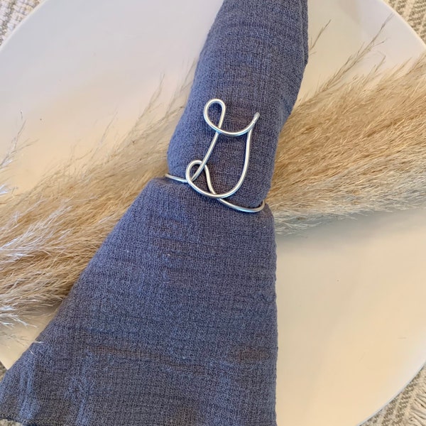 Holiday napkin rings, Personalized napkin rings, initial napkin rings
