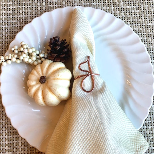 Holiday Napkin Rings Personalized Napkin Rings Initial Etsy