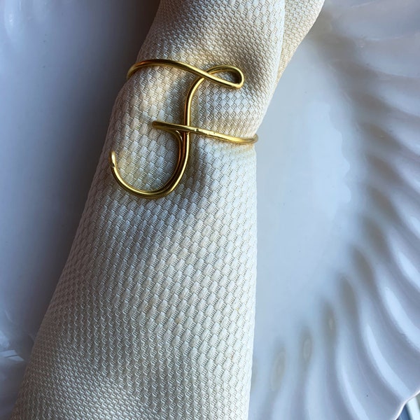 Personalized Initial Napkin Rings, Aluminum Wire Scarf Slide, Wedding Party Decor