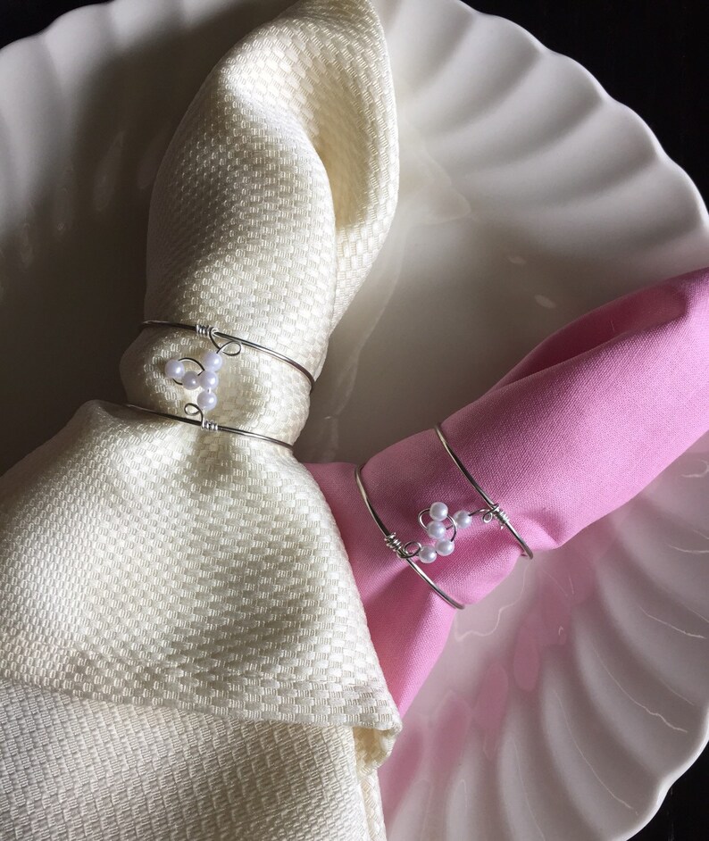 Set of 6 napkin rings wedding decor table decor Etsy