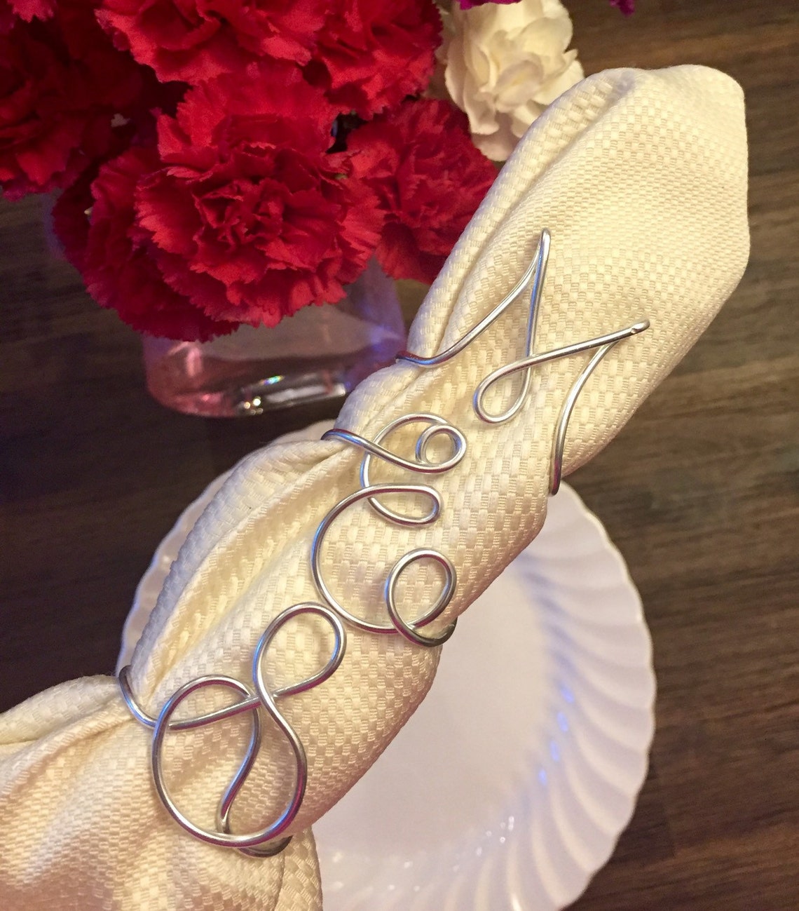 Set of 3 Personalized Napkin Rings Initial Napkin Rings With Etsy