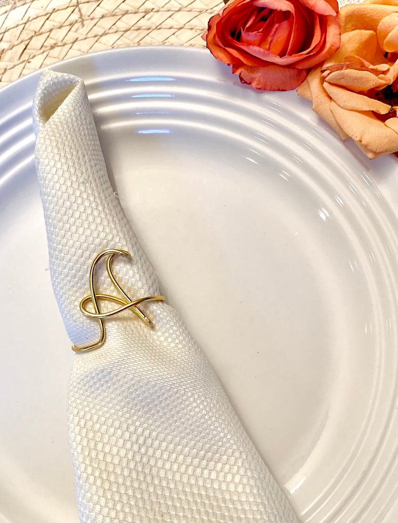 napkin rings, Personalized napkin rings, initial napkin rings, party decor, wedding table setting image 1