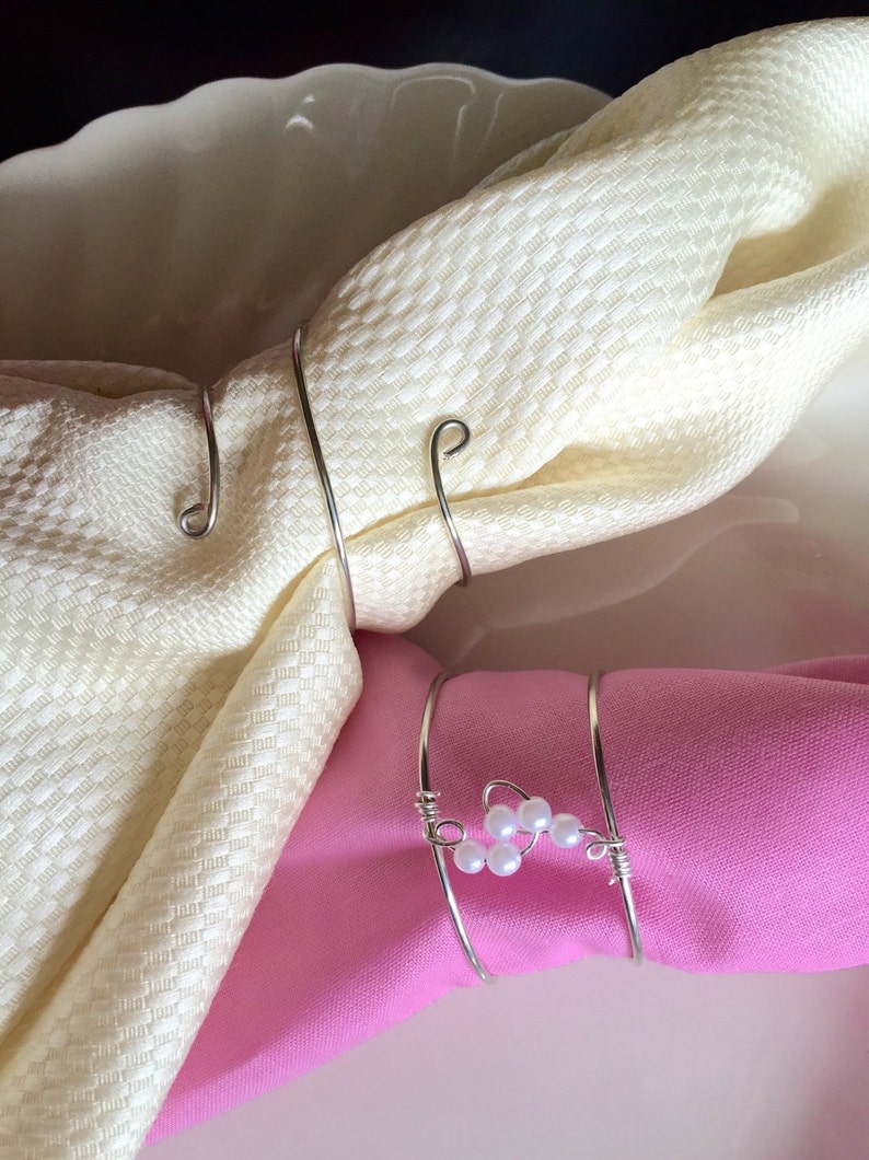 Set of 6 napkin rings wedding decor table decor Etsy