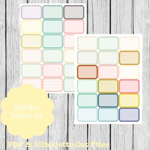 Printable Planner Half Box Stickers, Erin Condren Life Planner, S14-HalfBoxStickers