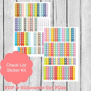 Printable Planner Check List Stickers, Erin Condren Life Planner, S12-CheckListStickers