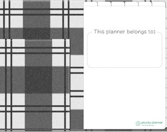 Digital Planner Undated Sunday Start - White Buffalo Plaid