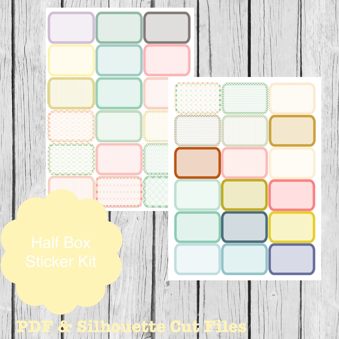 Printable Planner Half Box Stickers, Erin Condren Life Planner, S14 ...