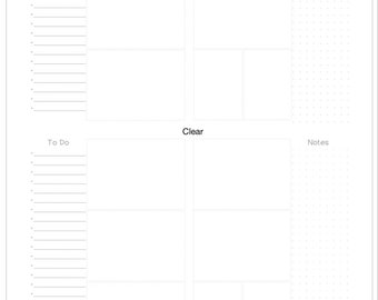 Digital Planner Horizontal Wo2P with Lists and Notes - Transparent Digital Planner Layout Sticker (GoodNotes)