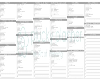 Digital Planner Grocery List - Transparent Sticker Layout