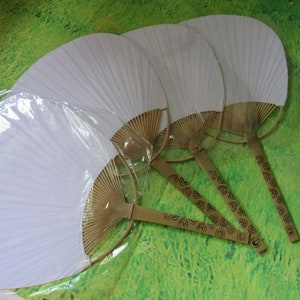 Paddle Hand Fans with Designer Handle - Beach Wedding Fans,  Hand Fan Favors - Great for Summer Luau Party  (**Read Ad for Dimensions)