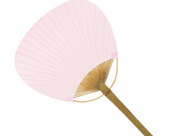 Pink Bamboo Paddle Hand Fans, Beach Wedding Fans,   Tropical Hand Fan Favors - Great for Summer Luau Party  (**Read Ad for Dimensions)