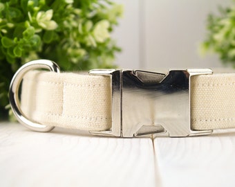 Canvas adjustable Dog Collar w/ Metal Buckle