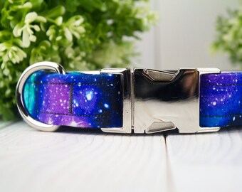 Galaxy 2 adjustable Dog Collar with Metal Buckle