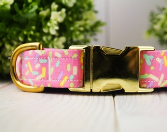 Sprinkles adjustable Dog Collar w/ Metal Buckle