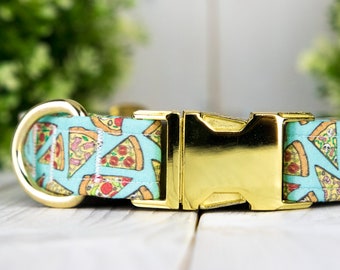 Pizza adjustable Dog Collar with Metal Buckle