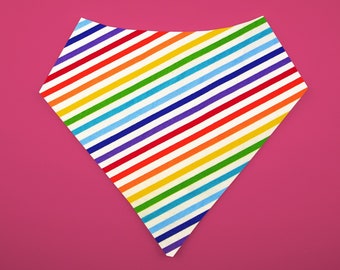 Bandana per cani a righe arcobaleno / Bandana per cani Pride / Bandana per animali domestici a righe arcobaleno