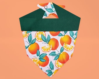 Bandana dla psa Orange Blossom | Bandana dla psa Orange Print | Bandana dla zwierząt Orange Blossom