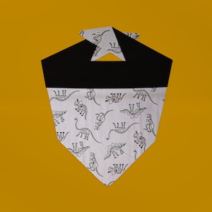 Grey Dinosaur Fossil Dog Bandana | Dinosaur Print Dog Bandana | Dinosaur Pet Bandana
