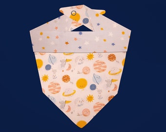 Solar System Bandana | Space Themed Pet Bandana | Reversible Pet Bandana