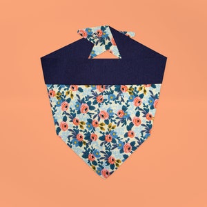 Les Fleurs Blue Floral Print Dog Bandana | Rifle Paper Co Bandana  Pet Bandana