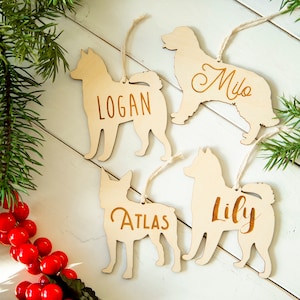 Personalized Pet Ornament// Personalized Dog Silohuette Ornament // Gift for Pet Lover // Personalized Christmas Ornament