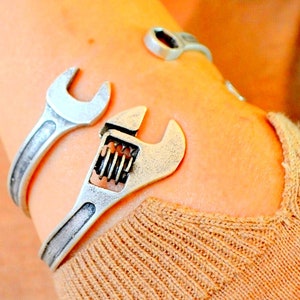 Wrench Tool Bangle, Spanner Screw Wrench Cuff, Screwdriver, Repairman, Mechanic, Wrecker Bangle, Tinker, Serviceman, Refitment, Reparation