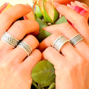 SILVER BOHO Band Waves Braid Knit Knot Silver Unisex Ring