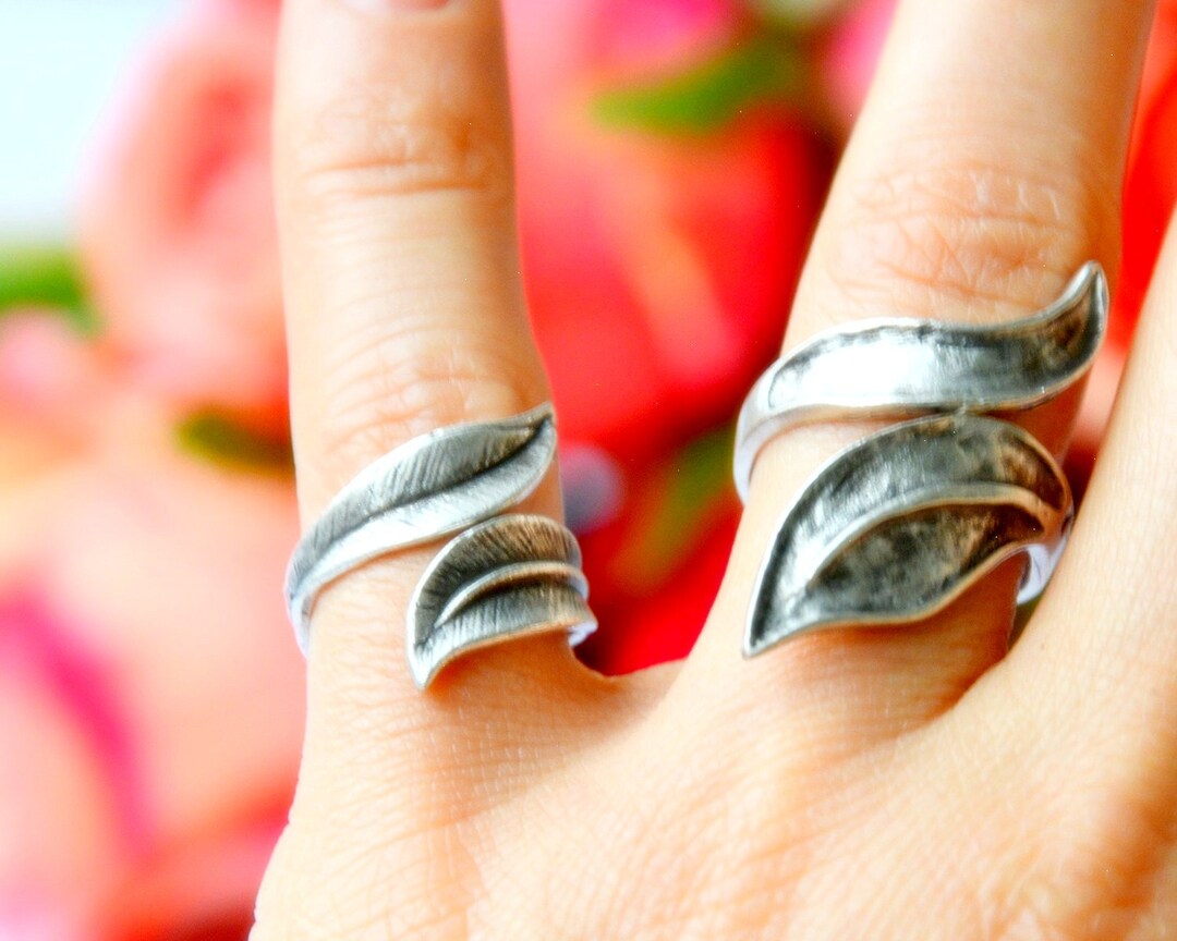 Flower Boho Tropical Ring, Greek Island Jewelry, Ivy Metal Palm Tree ...