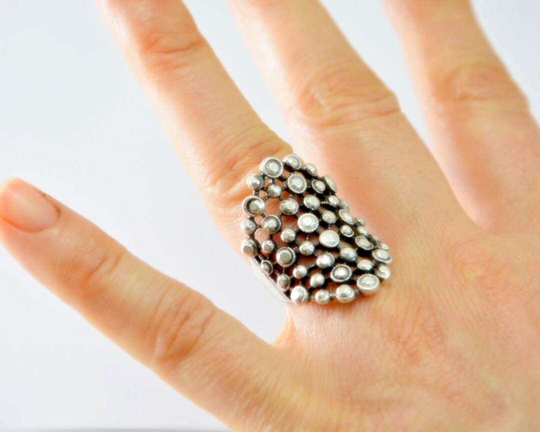 Modern Curving Adjustable Point Ring, Unisex Medieval Oriental Hand ...