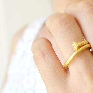 Golden Nail Wrap Ring, Gift to Architect, Gold Adjustable Repairmen Ring, Woman mechanics Jewelry Gift, Engineer Adjustable Ring Contractor