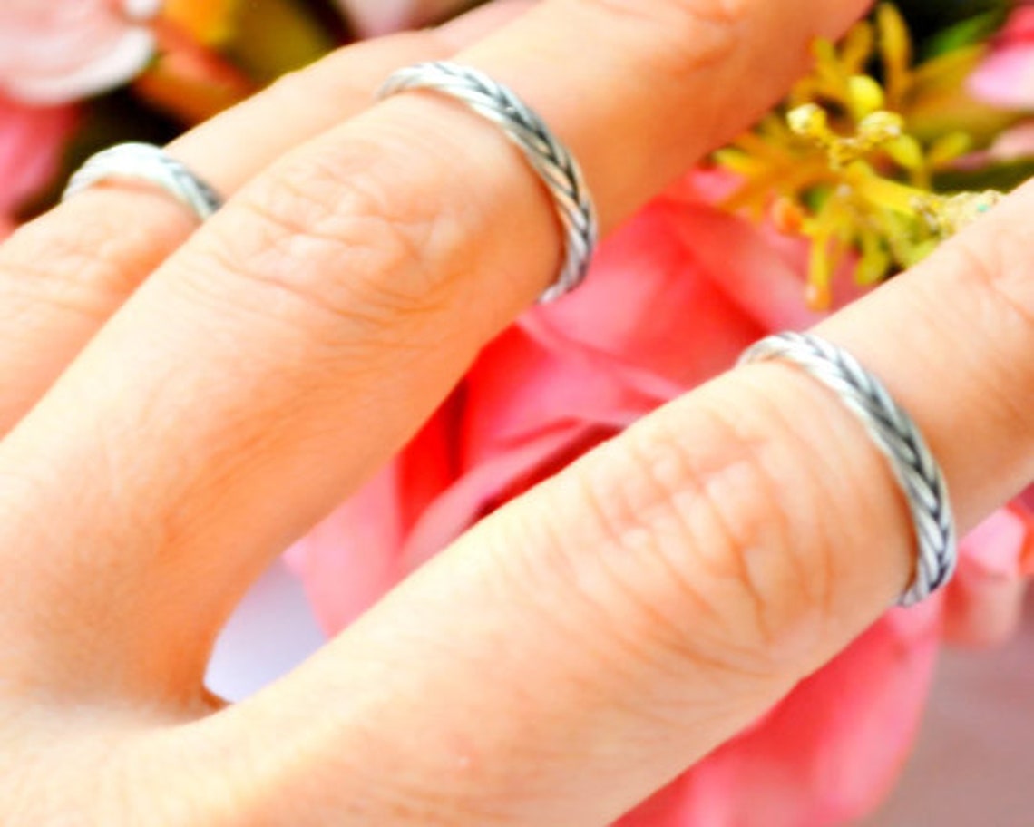 Petite Braid Ring Middle Finger Ring Braid Textured Ring Etsy