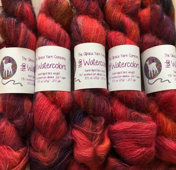 Brushed Suri Alpaca Lace Teal Purple Gold Pink So Soft on Skin Use Solo or as Accent Color. HALO Watercolors 766 ATLANTIS No-Itch