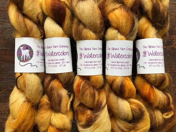 Brushed Suri Alpaca Lace Teal Purple Gold Pink So Soft on Skin Use Solo or as Accent Color. HALO Watercolors 766 ATLANTIS No-Itch