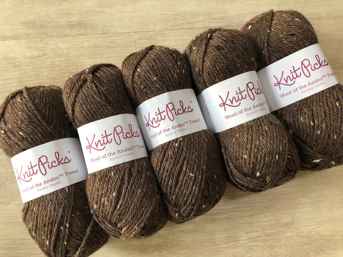 Knit Picks Wool of the Andes TWEED 25962 Reindeer Heather Lot Etsy