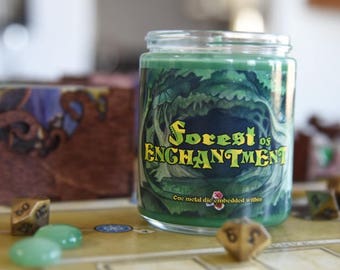 Forest of Enchantment Wheel of Flame Candle Embedded Metal Dice // Dungeons and Dragons Inspired