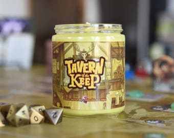 Tavern of the Keep Wheel of Flame Candle Embedded Metal Dice // Dungeons and Dragons Inspired