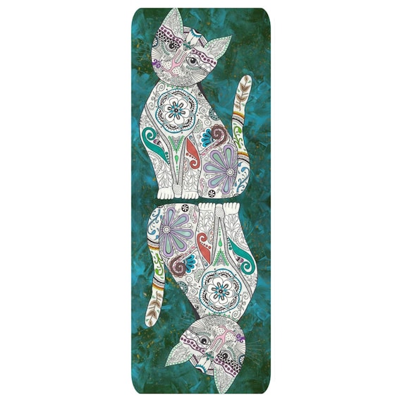 Printed Yoga Mat Yoga Cat Zen Yoga Mat Artistic Yoga Mat Etsy